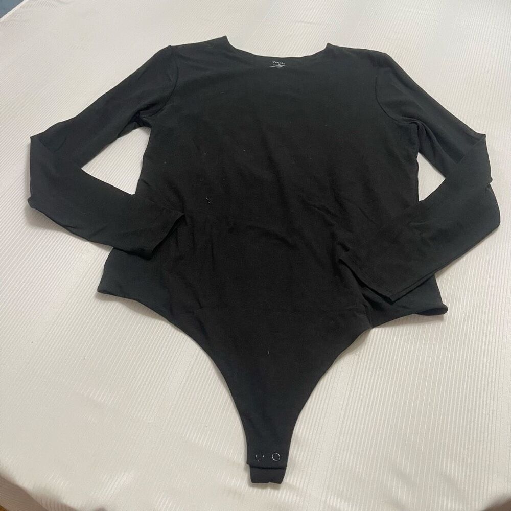 Nuuds Women’s Black Long Sleeve Bodysuit Size XL